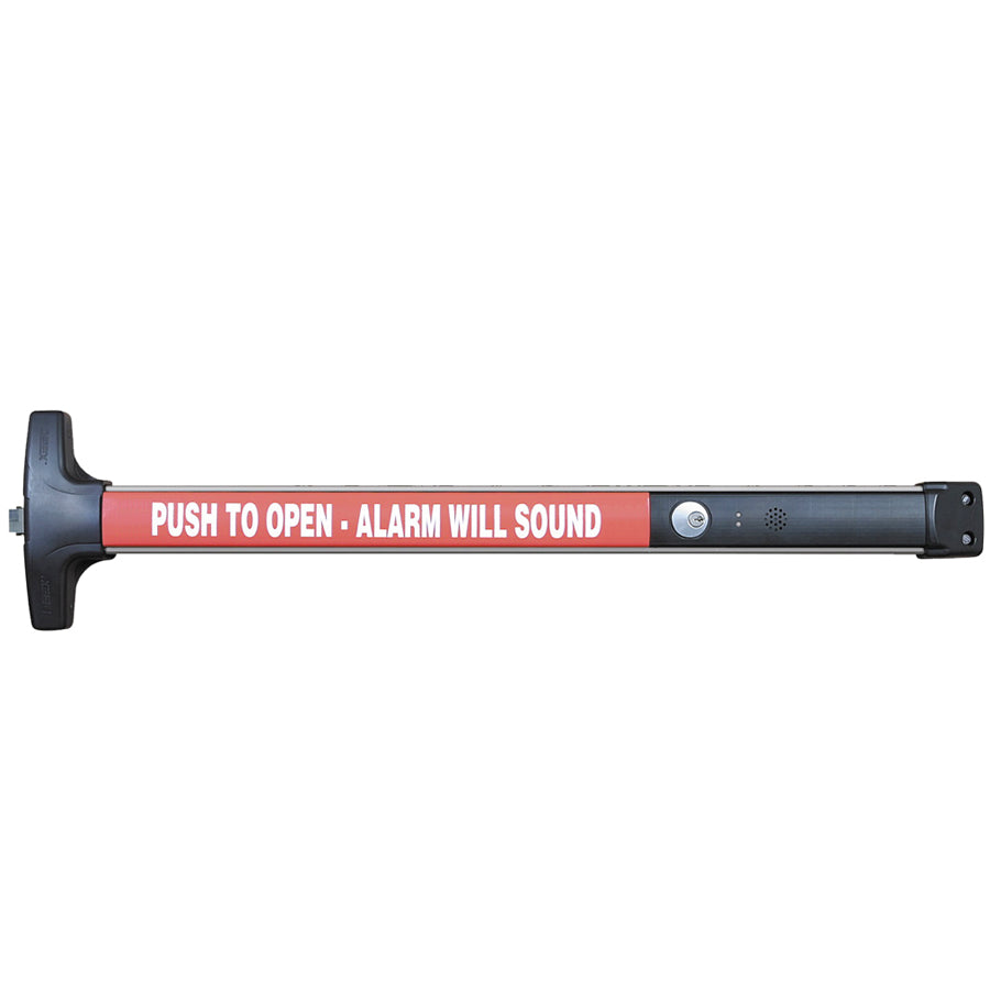 V40EB-W-628-48 - 48" Battery Operated Alarmed Rim Exit Device - Weatherized