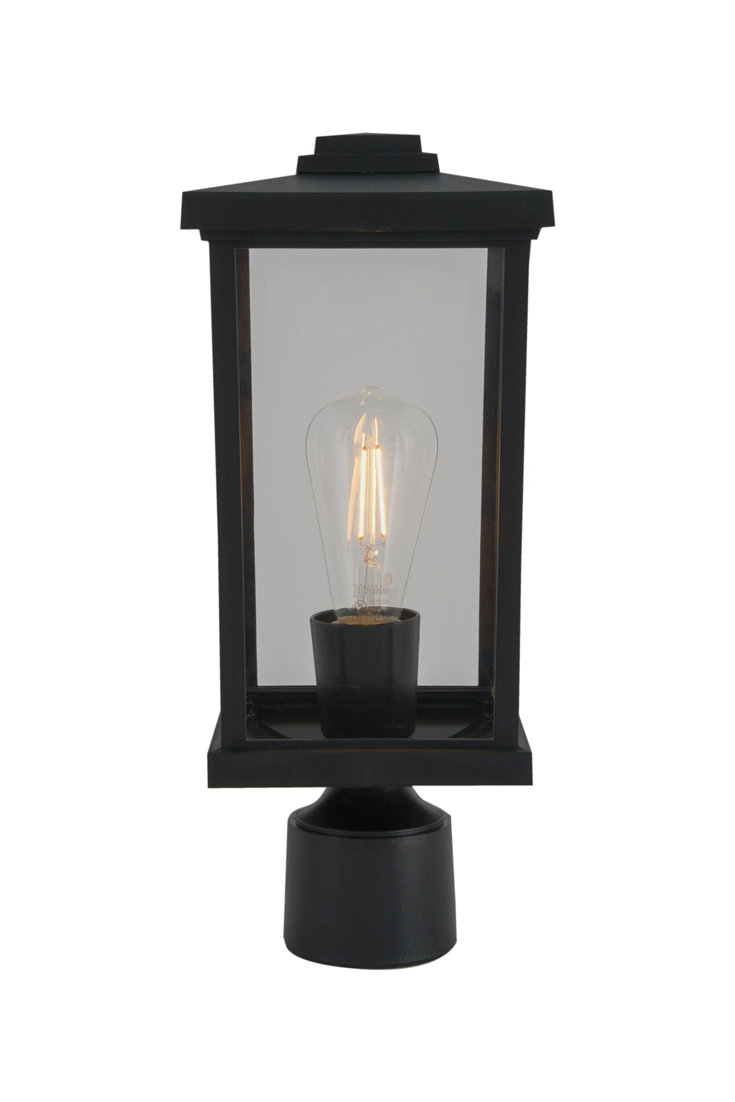 ZA2415-TB-C - Resilience Lanterns 1 Light 15" High Post Mount - Textured Black