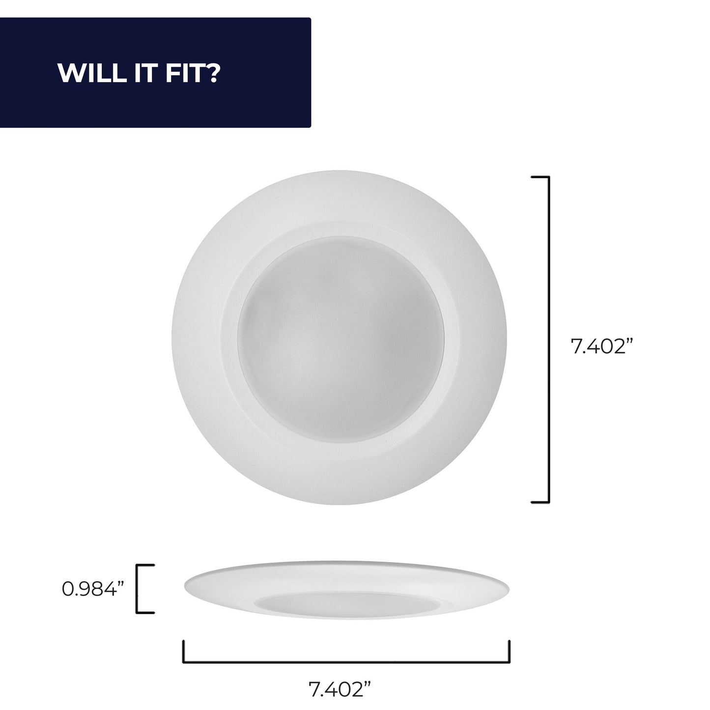773274 - 12 Watt LED 7" Disc, 3000K, 1100 Lumens, White Finish - 12 Pack