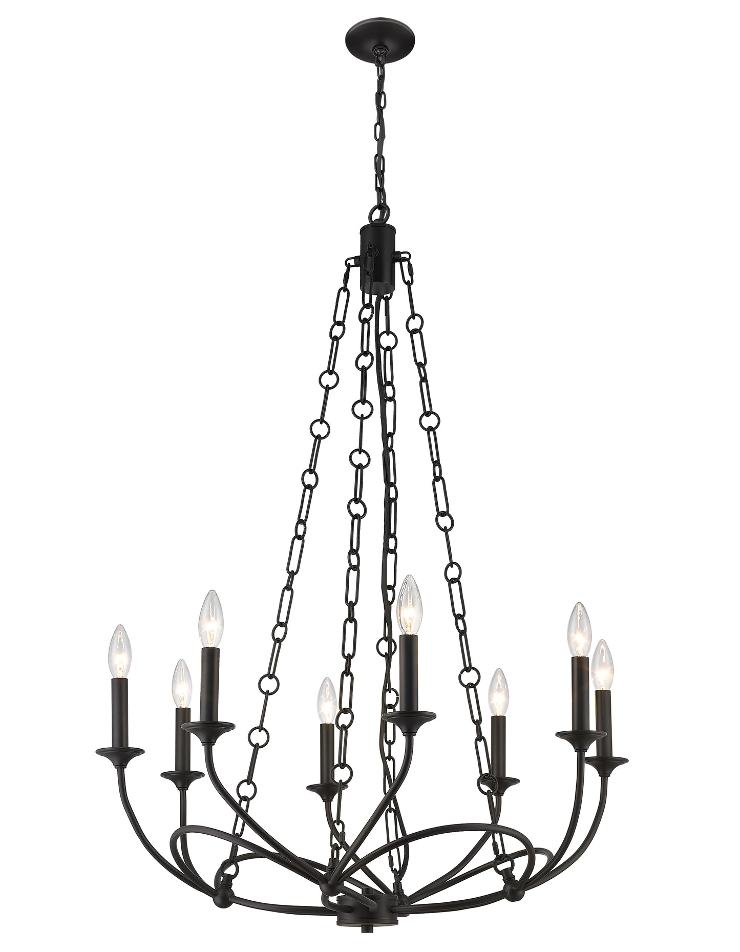 3500-8MB - Arabella 8 Light 28" Chandelier - Matte Black