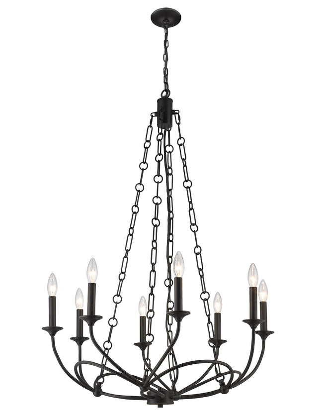 3500-8MB - Arabella 8 Light 28" Chandelier - Matte Black