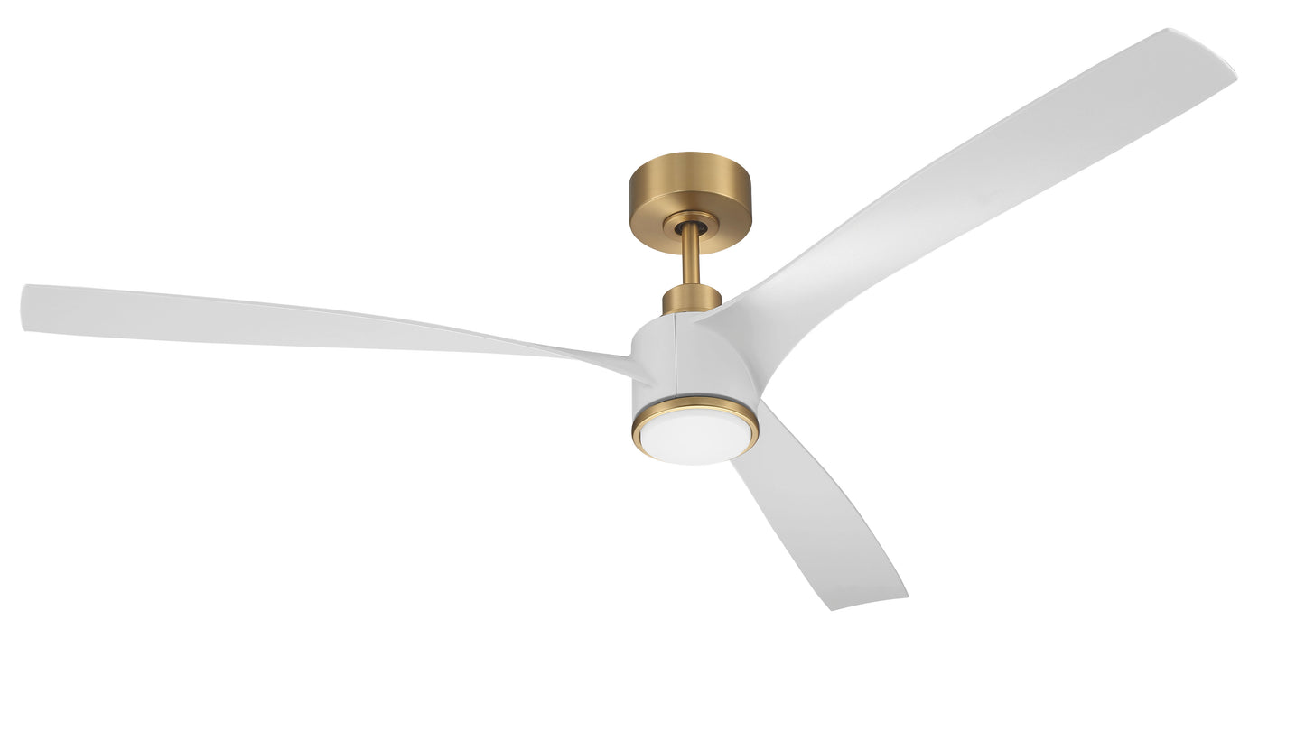 PHB60SB3-NWF - Phoebe 60" Indoor Ceiling Fan without Wifi 60" 3 Blade Ceiling Fan with Light Kit - Satin Brass