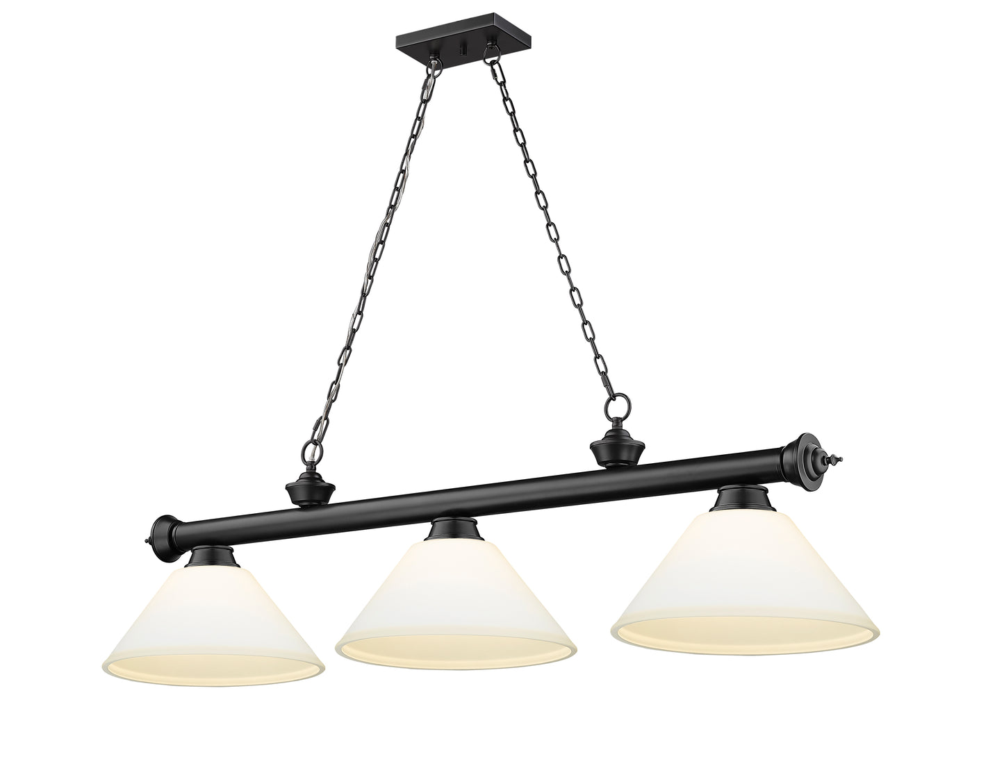 2306-3MB-AMO14 - Cordon 3 Light 57" Billiard - Matte Black
