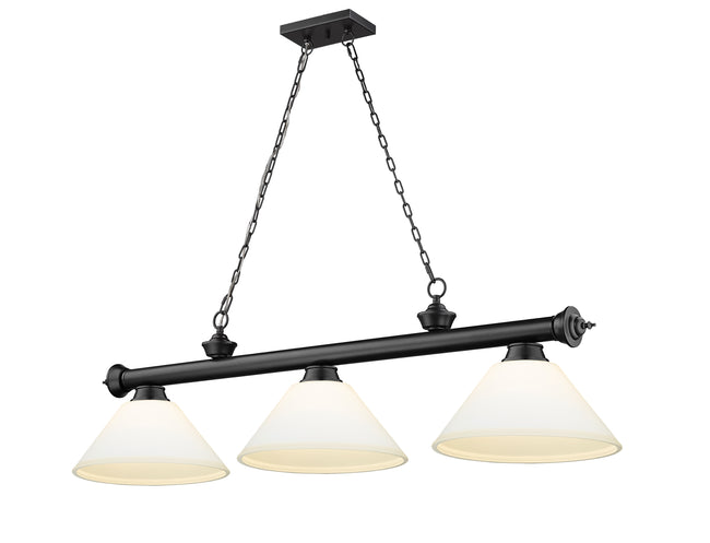 2306-3MB-AMO14 - Cordon 3 Light 57" Billiard - Matte Black