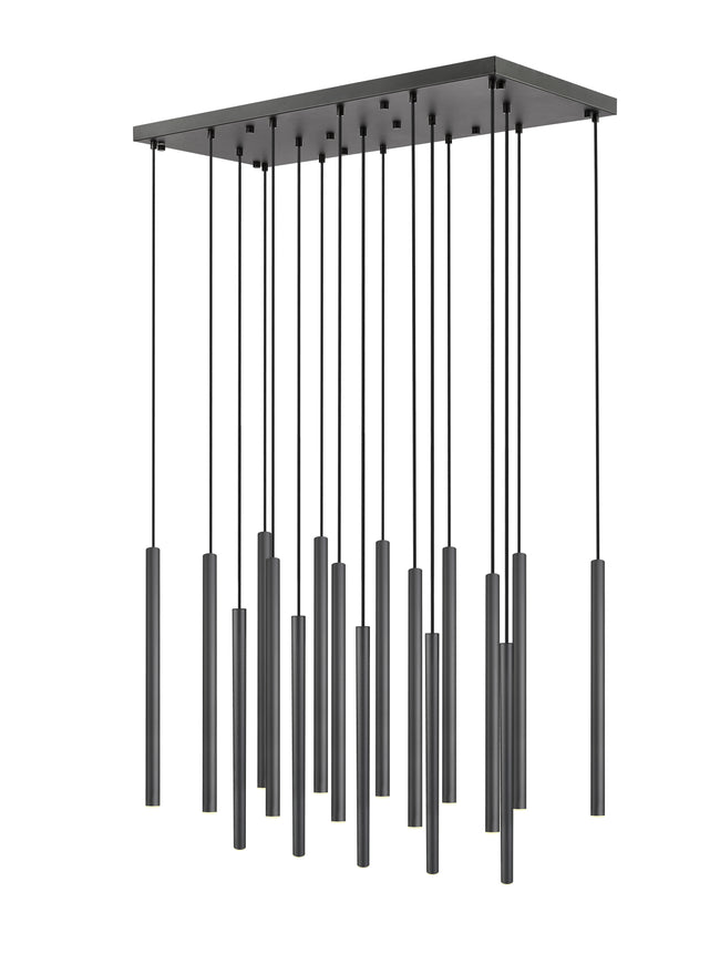 919MP24-17L-MB-LED - Forest 17 Light Linear 42" Chandelier - Matte Black