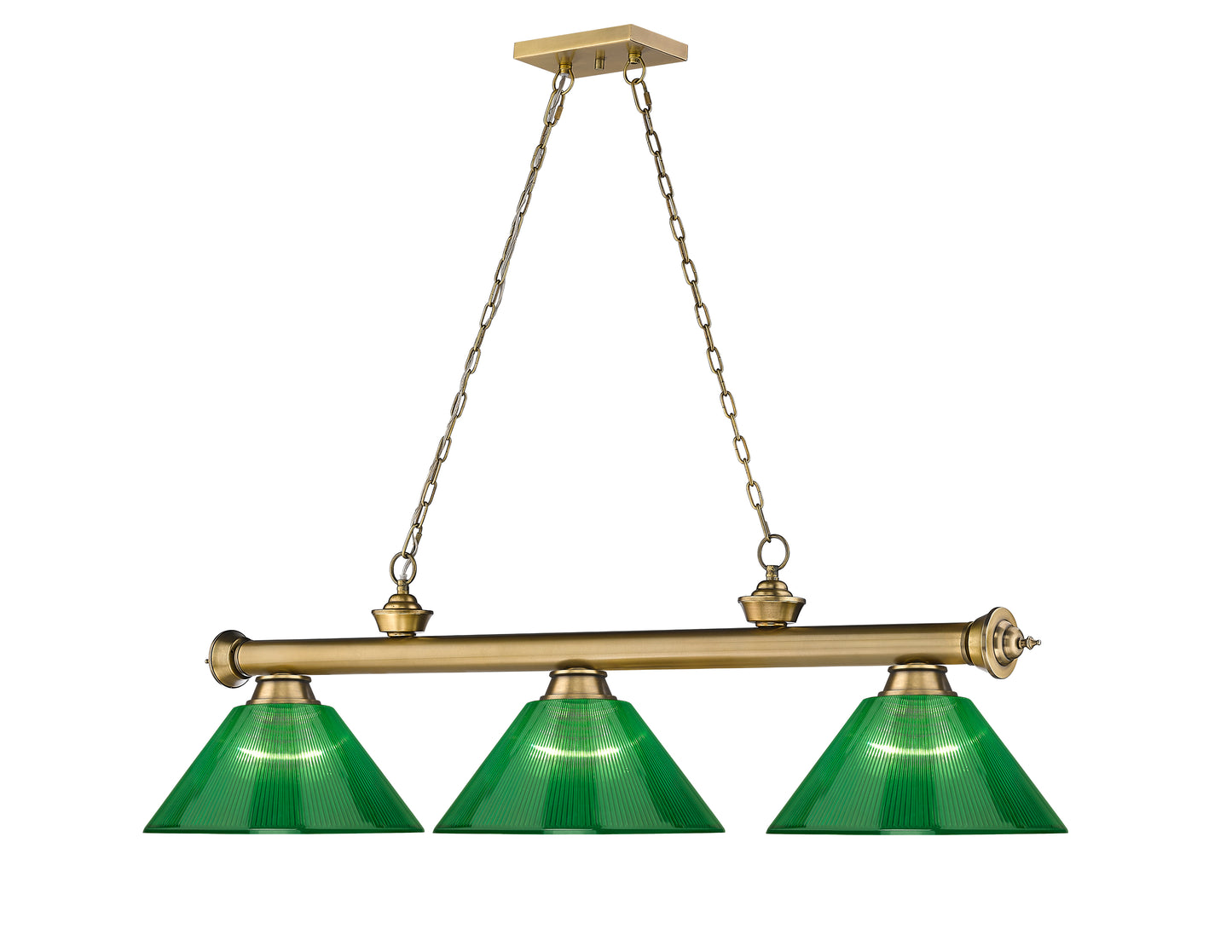 2306-3RB-ARG - Cordon 3 Light 57" Billiard - Rubbed Brass