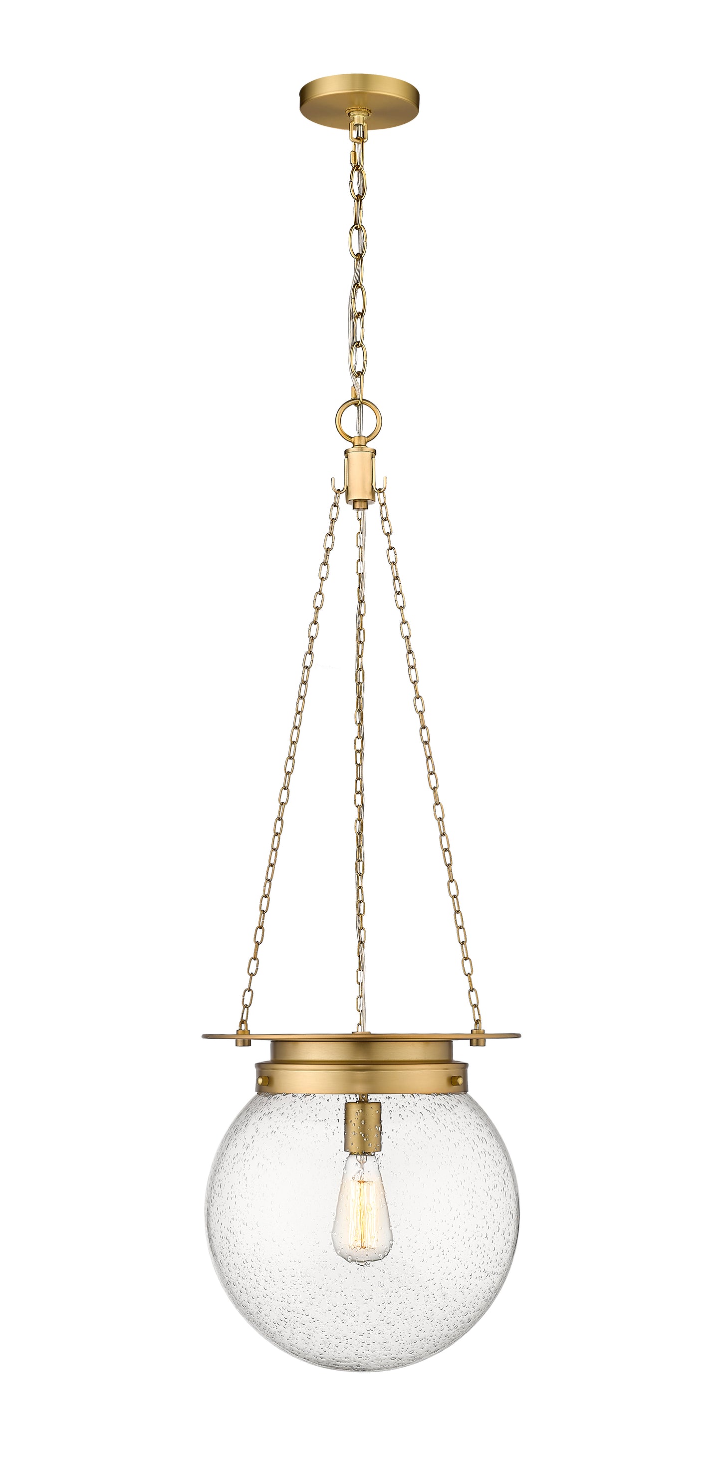 7506P13-HBR - Calhoun 1 Light 13" Pendant - Heritage Brass