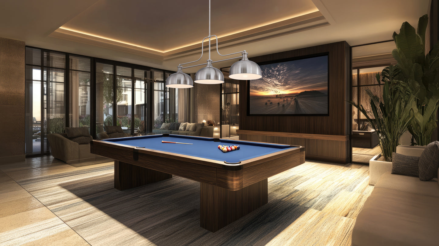 725-3BN-D13BN - Melange 3 Light 52" Billiard - Brushed Nickel