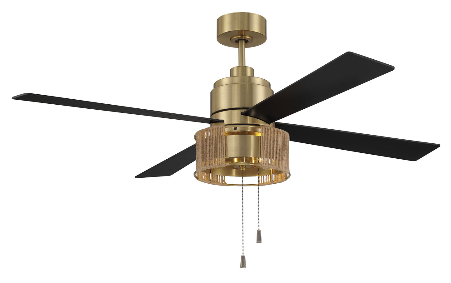 KNS52SB4 - Kensey 52" 4 Blade Ceiling Fan with Light Kit - Satin Brass