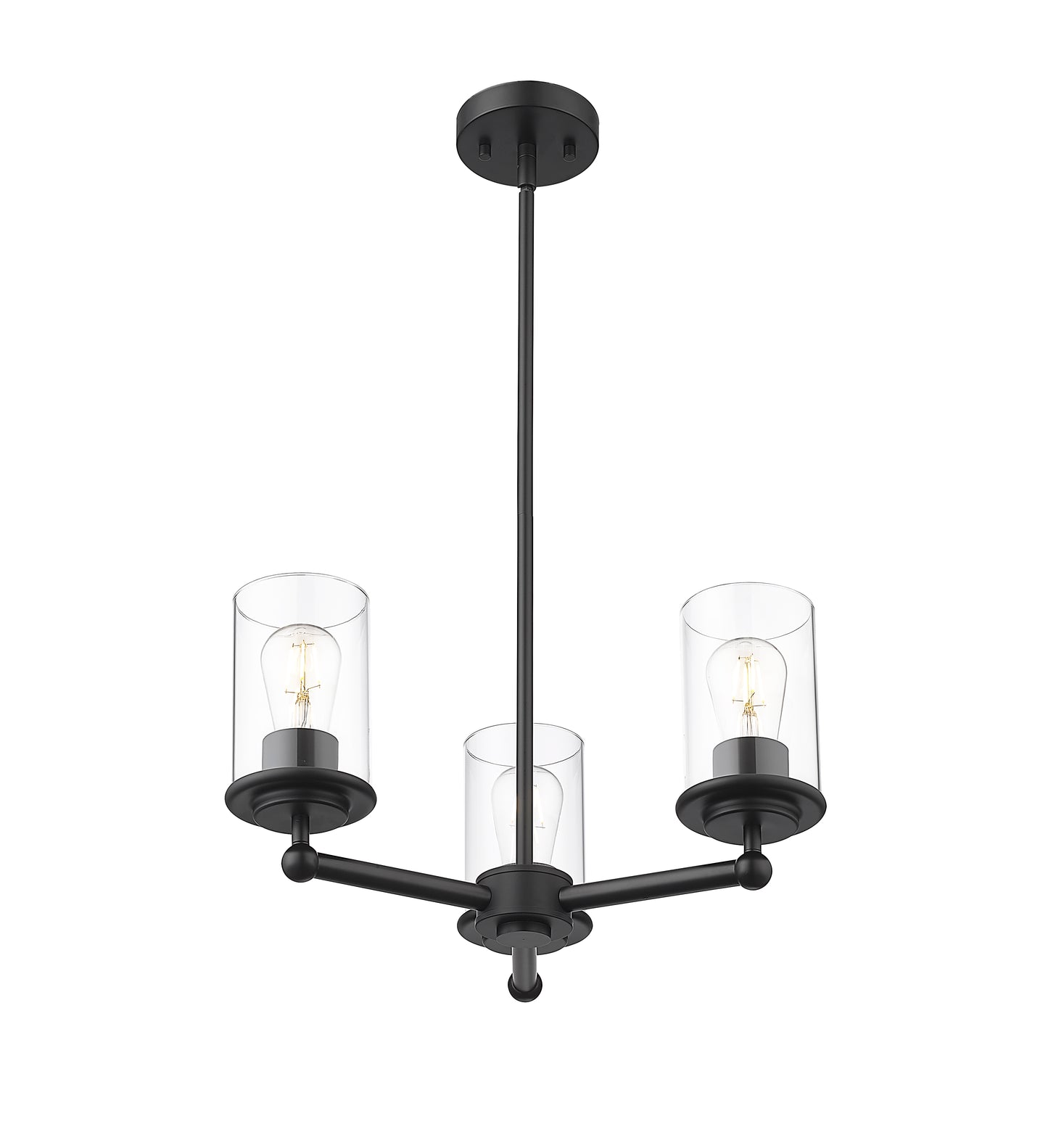 742-3MB - Thayer 3 Light 19" Chandelier - Matte Black