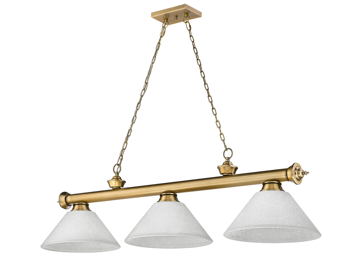 2306-3RB-AWL14 - Cordon 3 Light 57" Billiard - Rubbed Brass