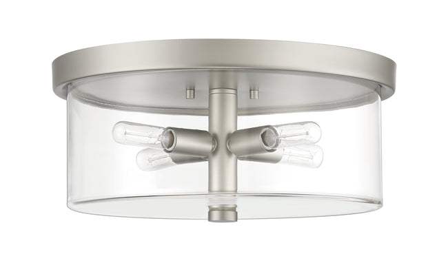 55684-SN - Hailie 4 Light 15" Wide Flush Mount - Satin Nickel