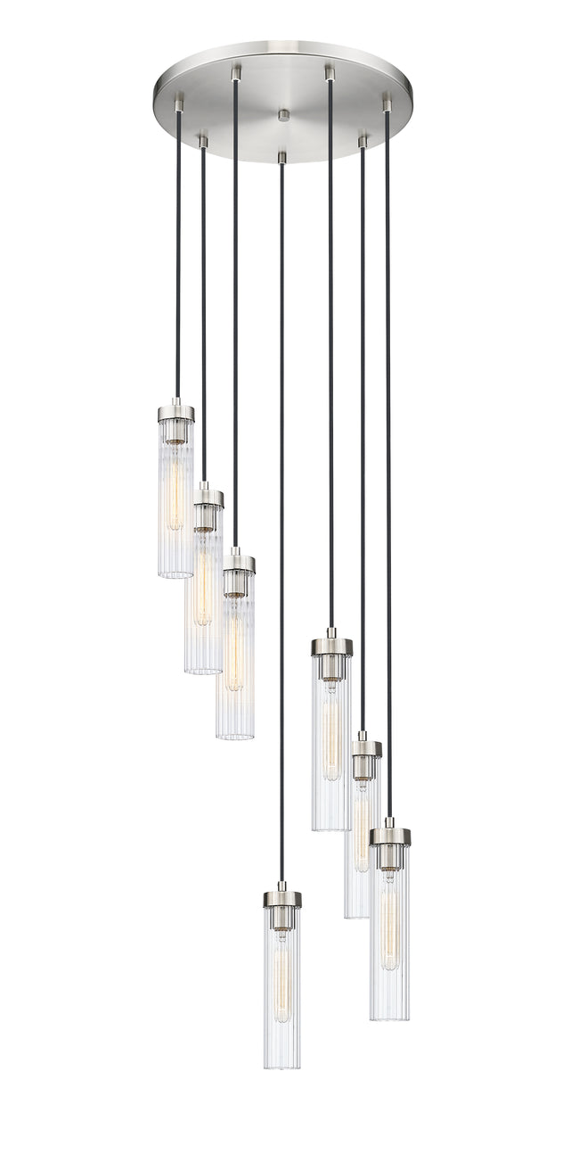 740P-7R-BN - Beau 7 Light 18" Chandelier - Brushed Nickel