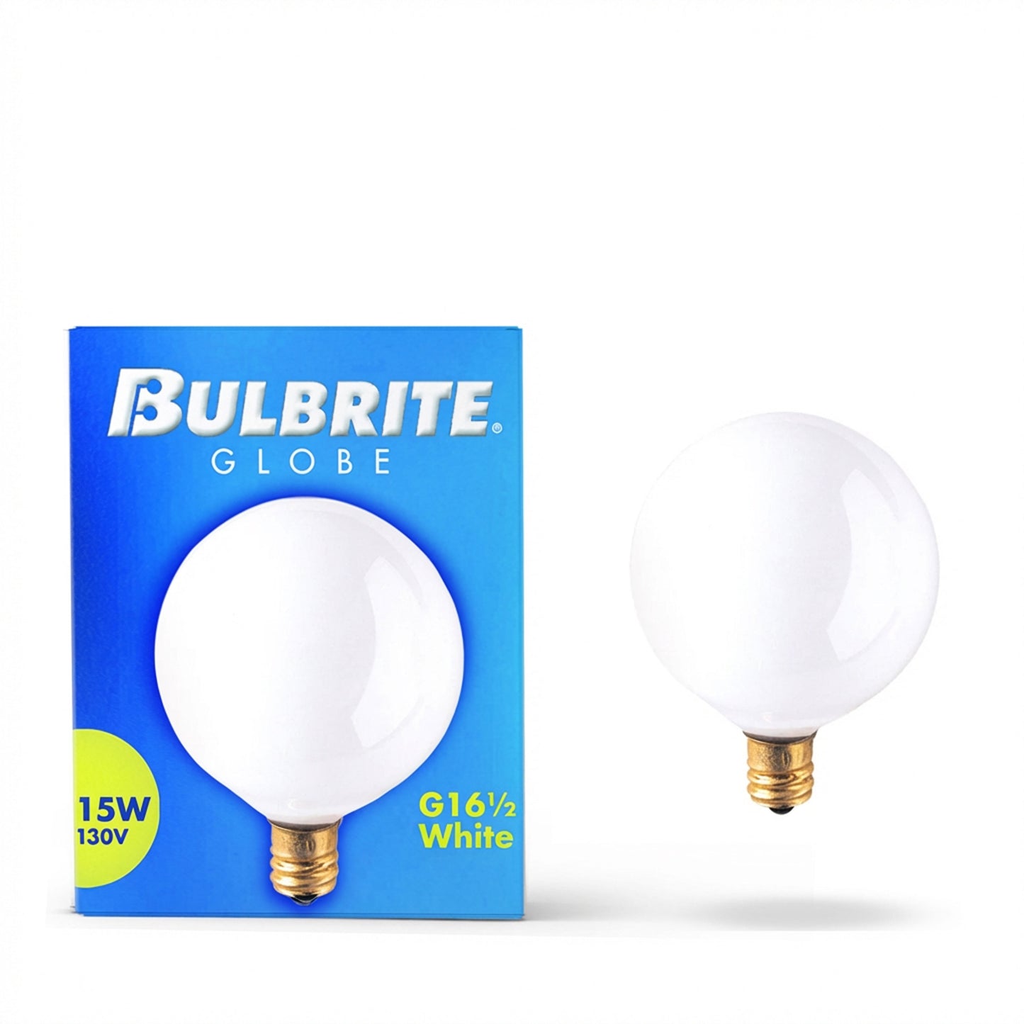 391015 - Dimmable White G16.5 Incandescent Candelabra Light Bulb - 15 Watt - 2700K - 25 Pack