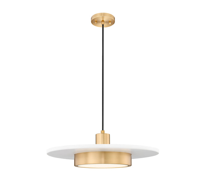 829P20-MW-MGLD-LED - Ludo 1 Light 20" Pendant - Matte White / Modern Gold