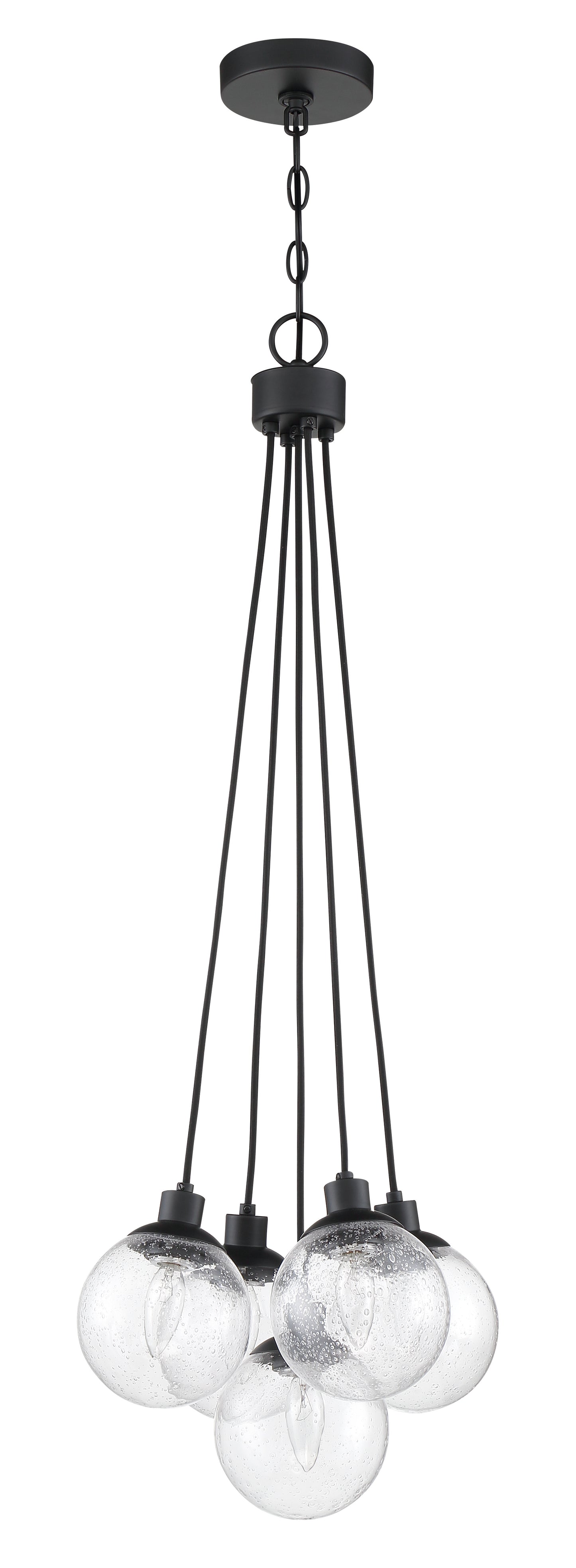 53395-FB - Que 5 Light 14.75" Wide Pendant - Flat Black
