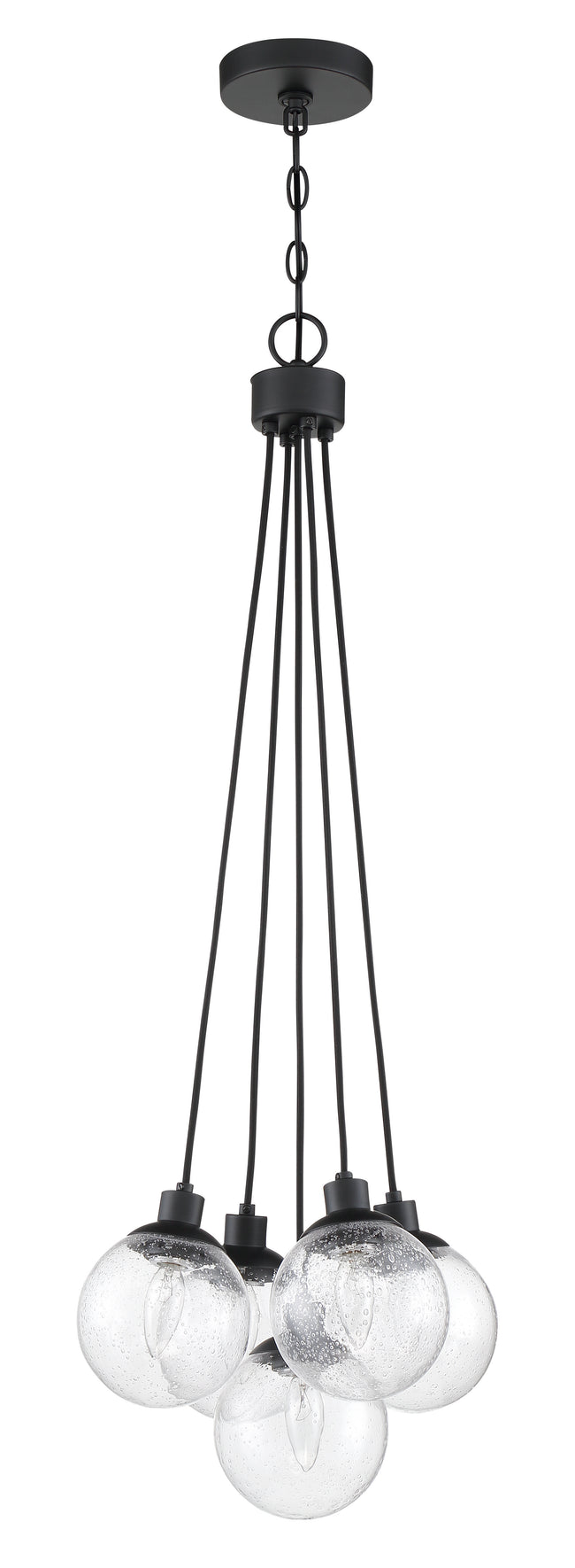 53395-FB - Que 5 Light 14.75" Wide Pendant - Flat Black