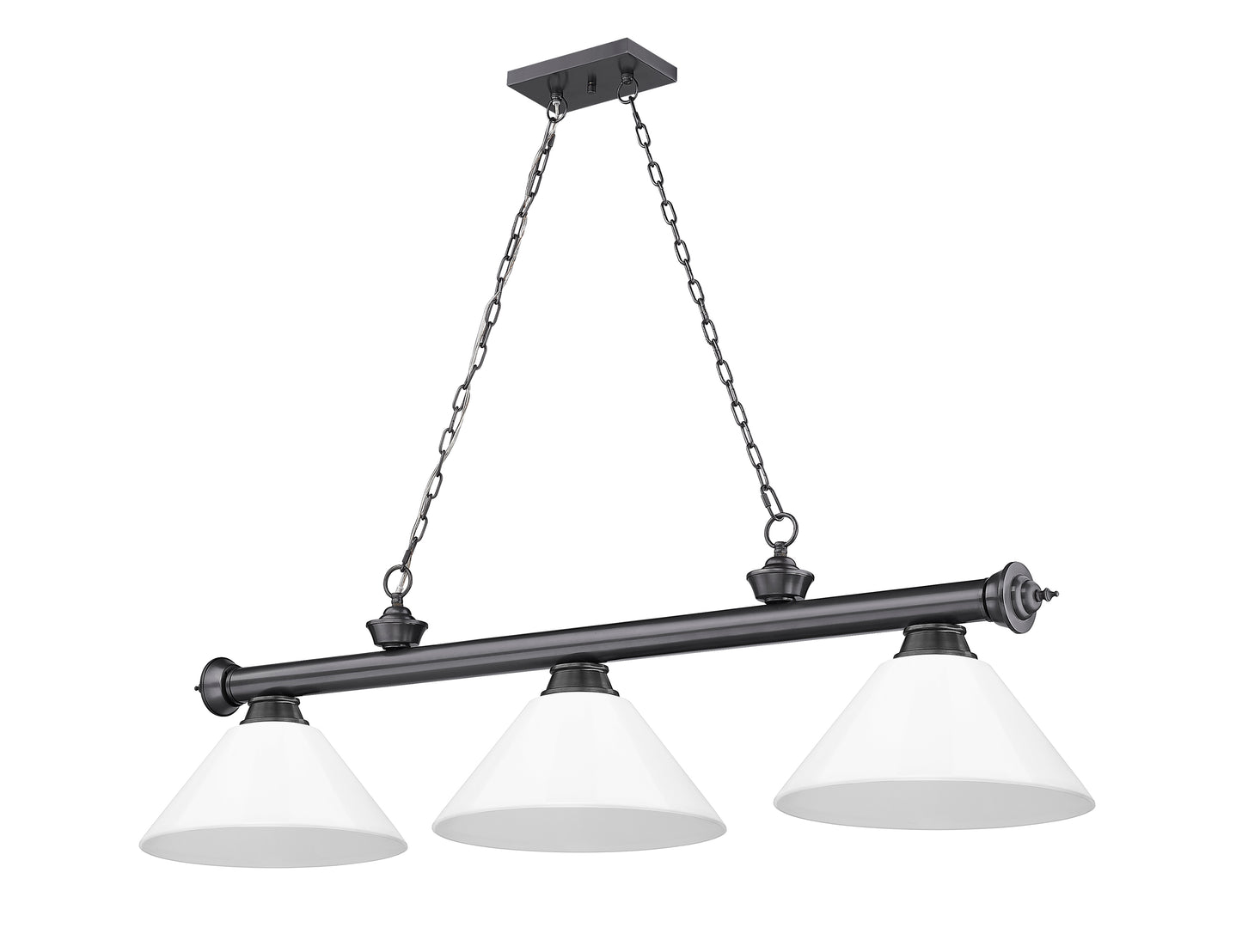 2306-3BP-PWH - Cordon 3 Light 57" Billiard - Bronze Plate