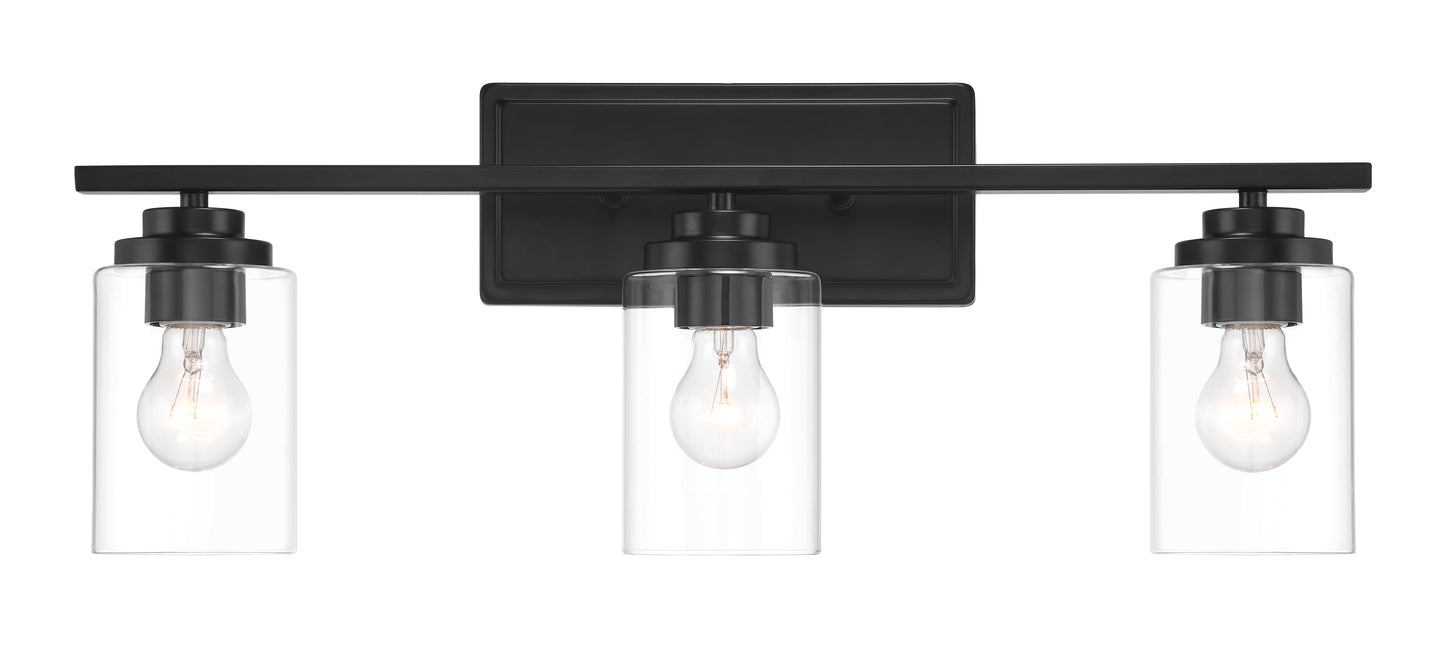 20425FB3 - Clark 3 Light 25" Wide Vanity Light - Flat Black