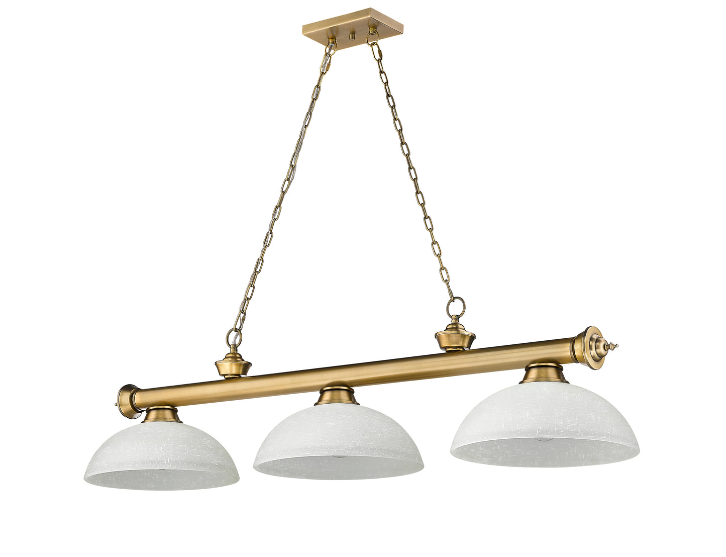 2306-3RB-DWL14 - Cordon 3 Light 57" Billiard - Rubbed Brass