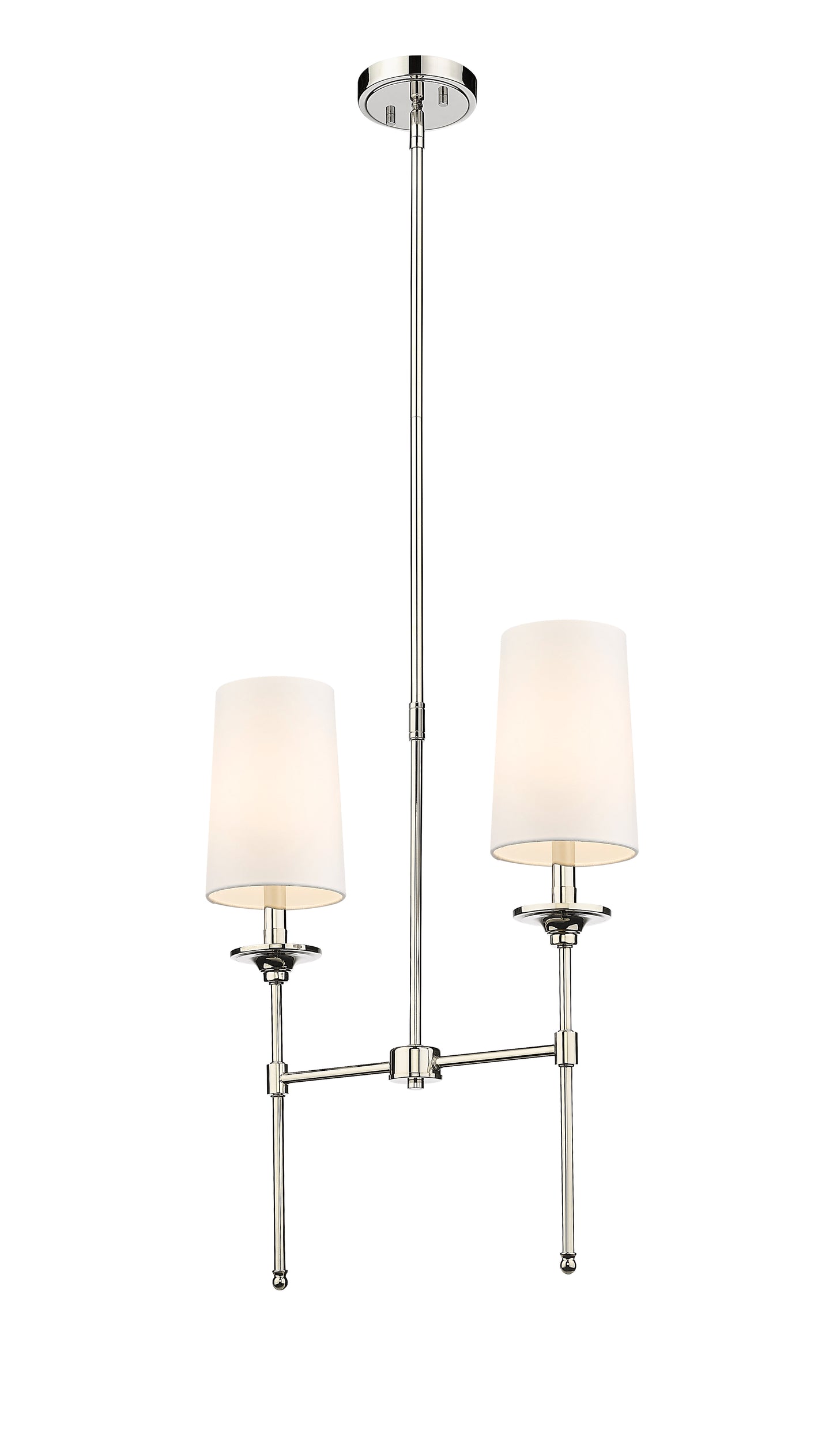 3033-2L-PN - Emily 2 Light Linear 19" Chandelier - Polished Nickel