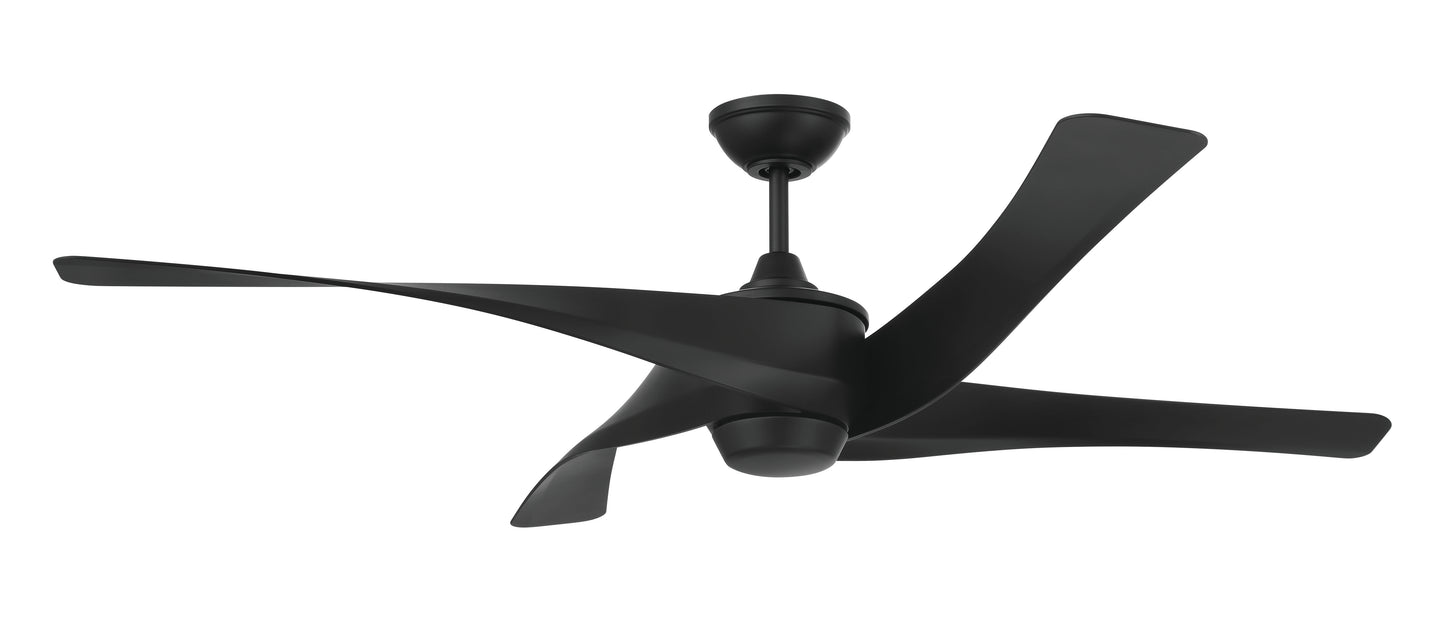 VNN58FB4 - Venn 58" Indoor/Outdoor Ceiling Fan 58" 4 Blade Indoor Outdoor Ceiling Fan with Light Kit - Flat Black