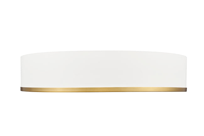 1018F20-MW-MGLD-LED - Bradley 1 Light Flush 20" Mount - Matte White / Modern Gold