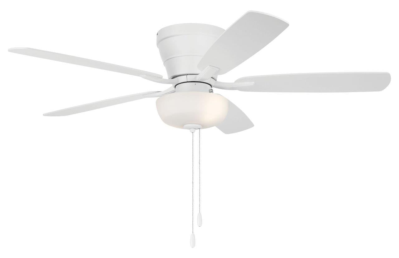 WHL52W5C1 - Wheeler 52 2-Light Bowl 52" 5 Blade Ceiling Fan with Light Kit - White