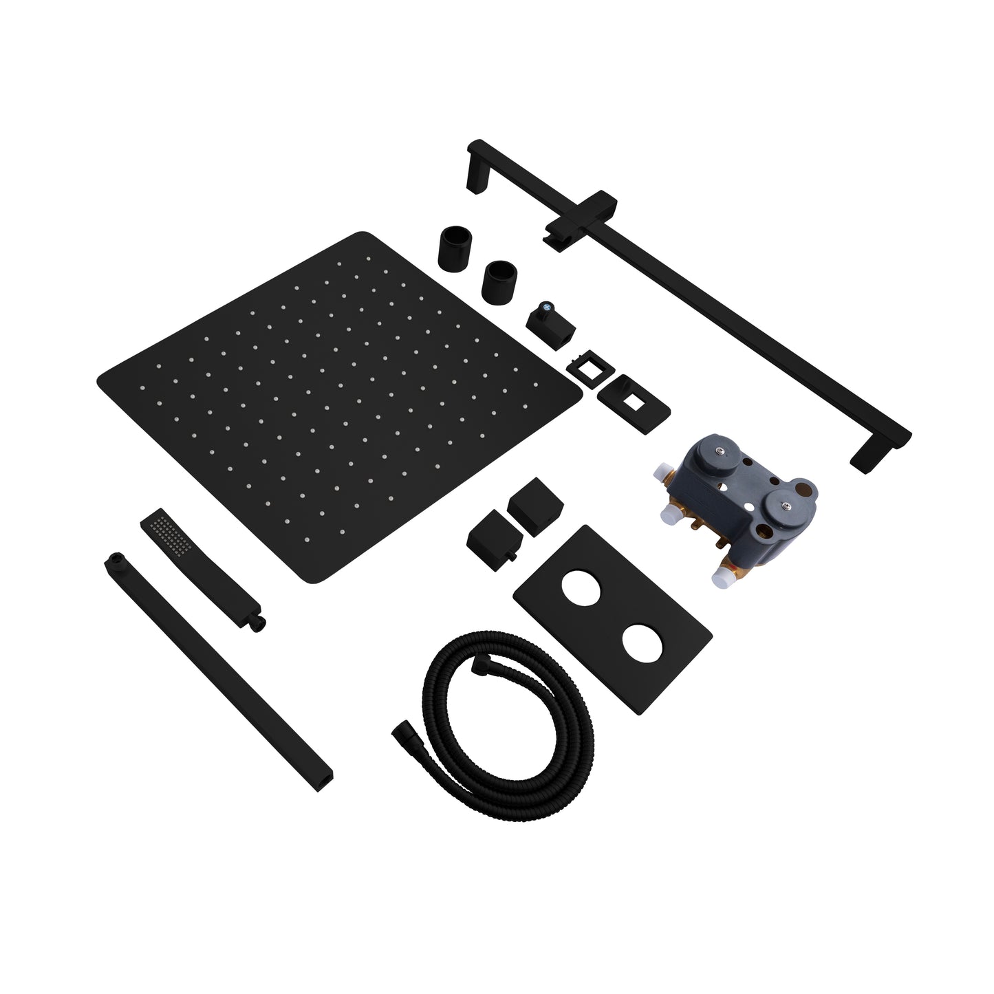 CBY-SHS-T2-MB - Autograph Edition Crystal Bay Thermostatic Shower System in Matte Black