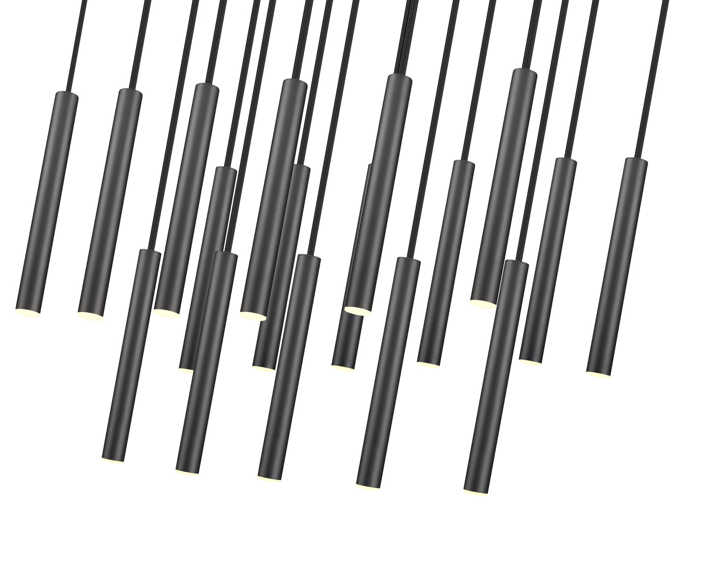 919MP12-17L-MB-LED - Forest 17 Light Linear 42" Chandelier - Matte Black