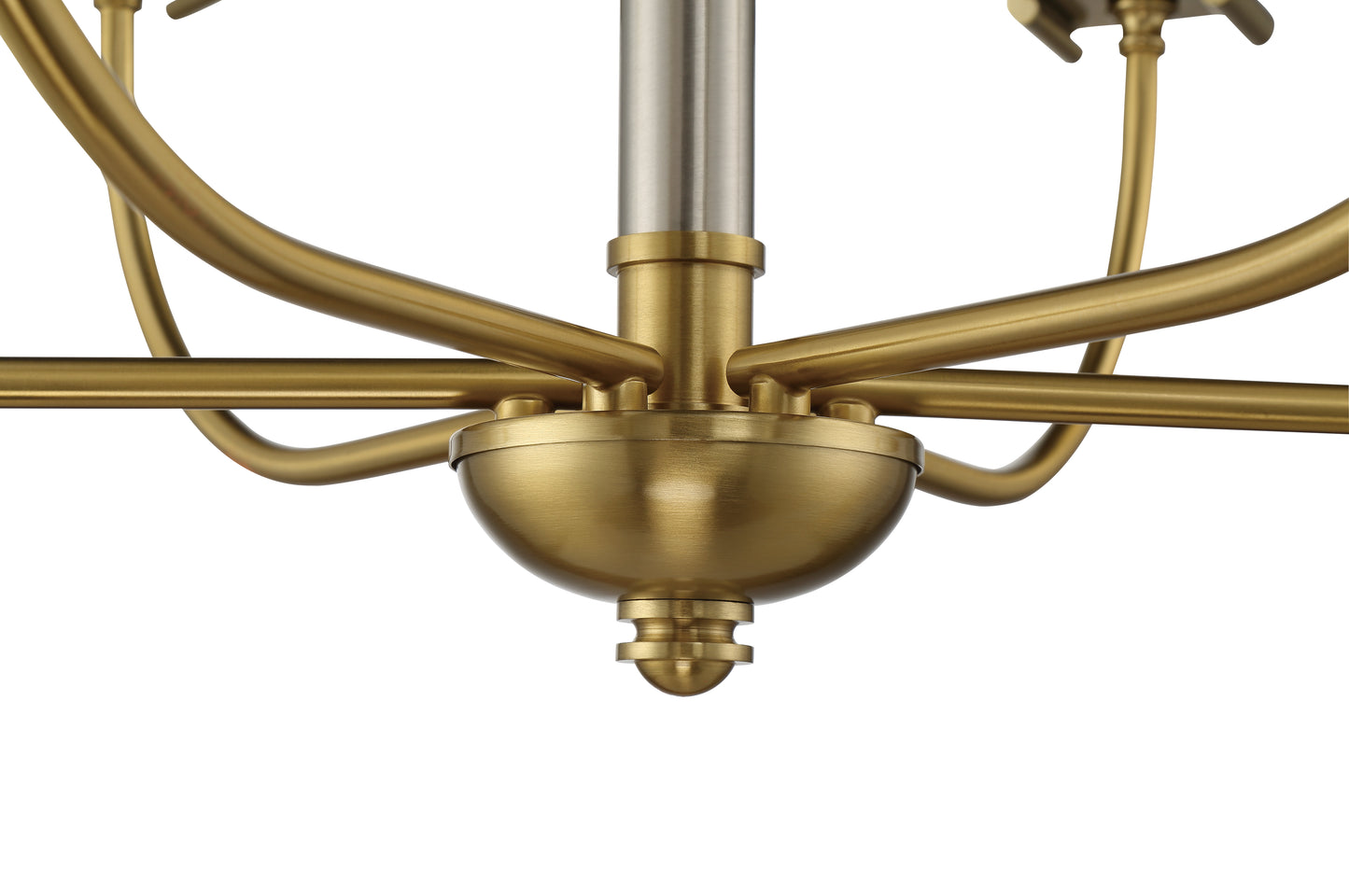 54826-BNKSB - Stanza 6 Light 26" Wide Chandelier - Brushed Polished Nickel / Satin Brass
