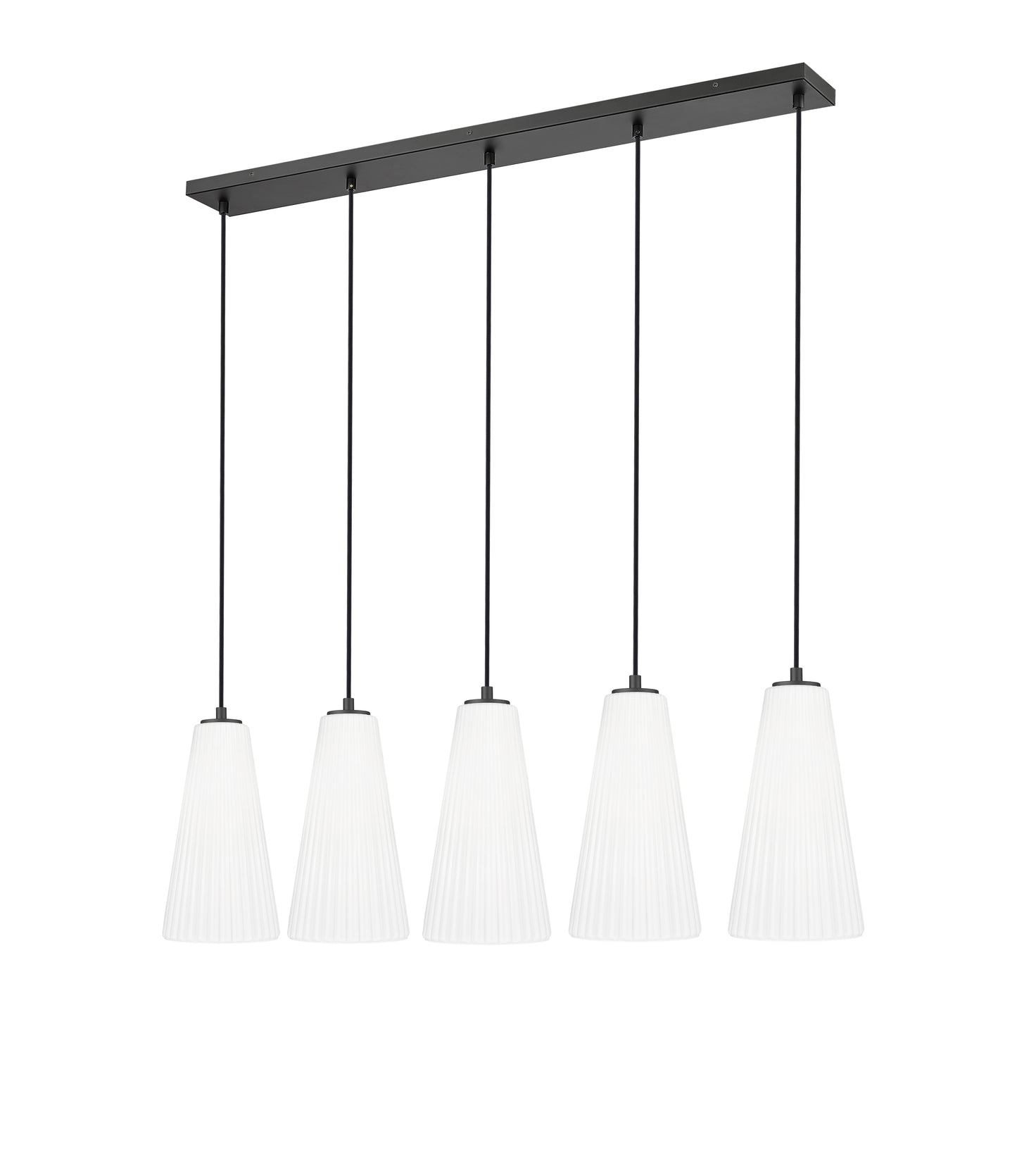 3043P7-5L-MB - Farrell 5 Light Linear 42" Chandelier - Matte Black