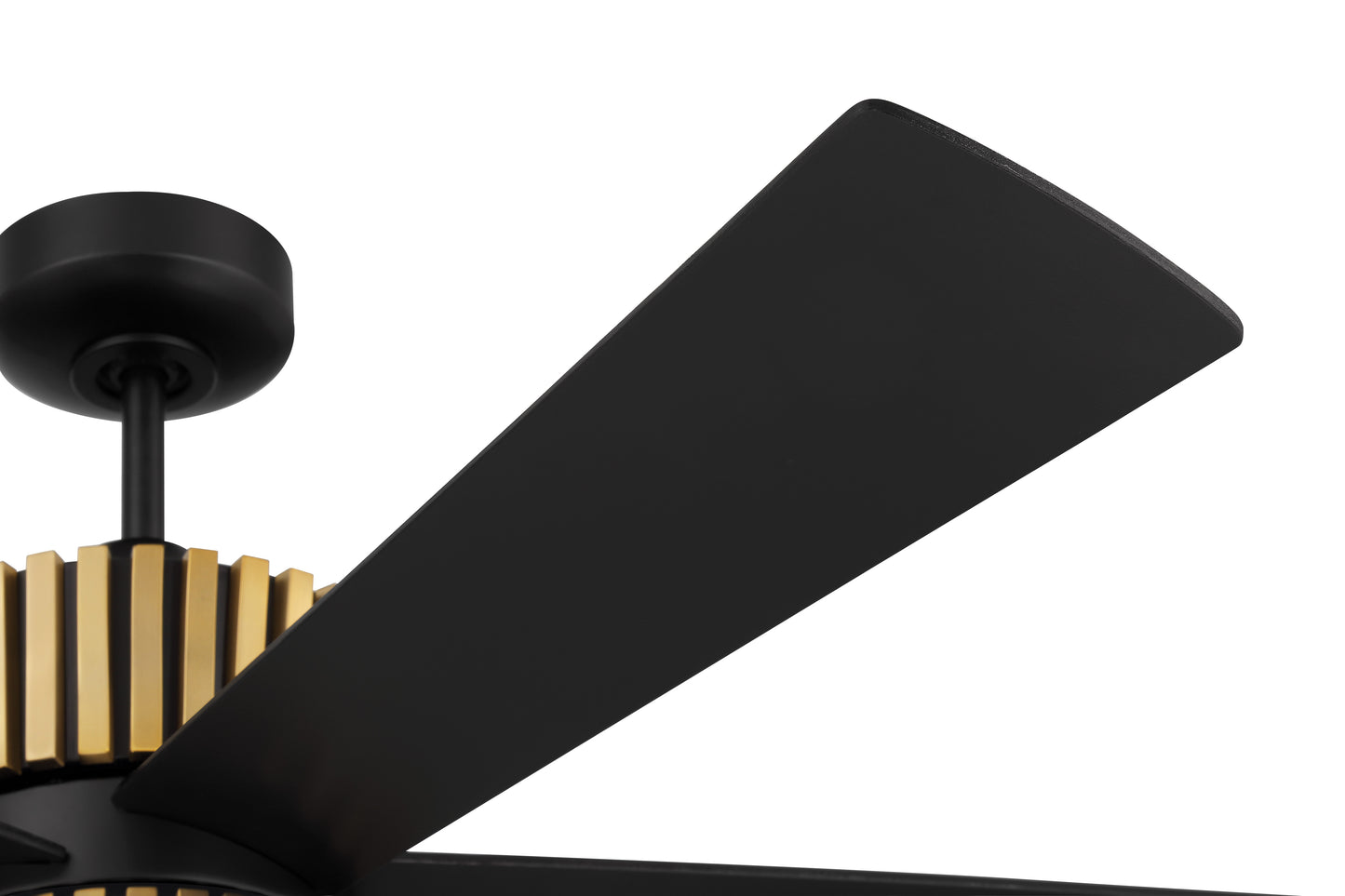 TRY52FBSB5-NWF - Theiry 52" Ceiling Fan no Wifi 52" 5 Blade Ceiling Fan with Light Kit - Flat Black / Satin Brass
