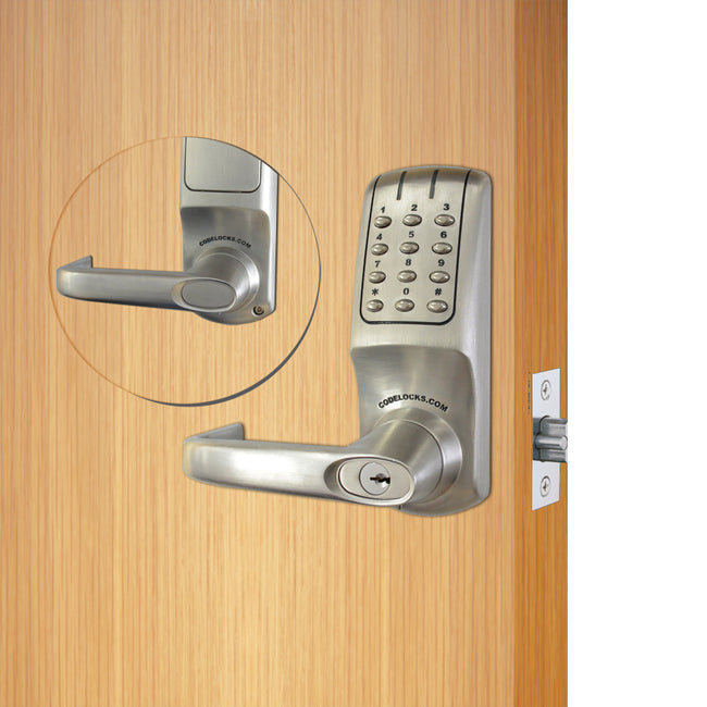 CL5210BS - 90 User Electronic Keypad Lever Lock - Brushed Stainless Steel
