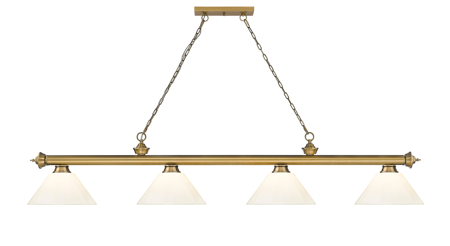 2306-4RB-PWH - Cordon 4 Light 81" Billiard - Rubbed Brass