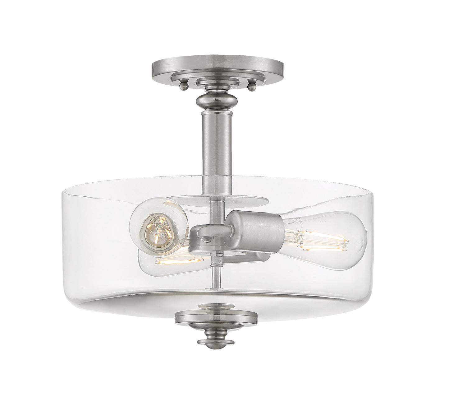 49853-BNK-C - Dardyn 3 Light 15" High Semi Flush Mount - Brushed Nickel