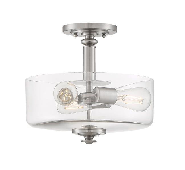 49853-BNK-C - Dardyn 3 Light 15" High Semi Flush Mount - Brushed Nickel