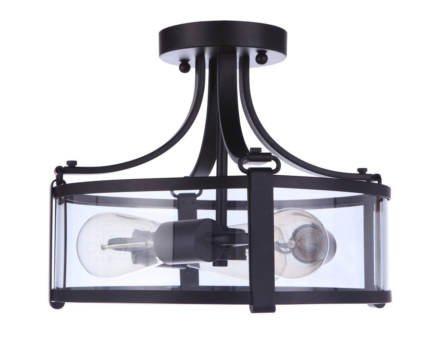 55353-FB - Elliot 3 Light 13" Wide Semi Flush Mount - Flat Black