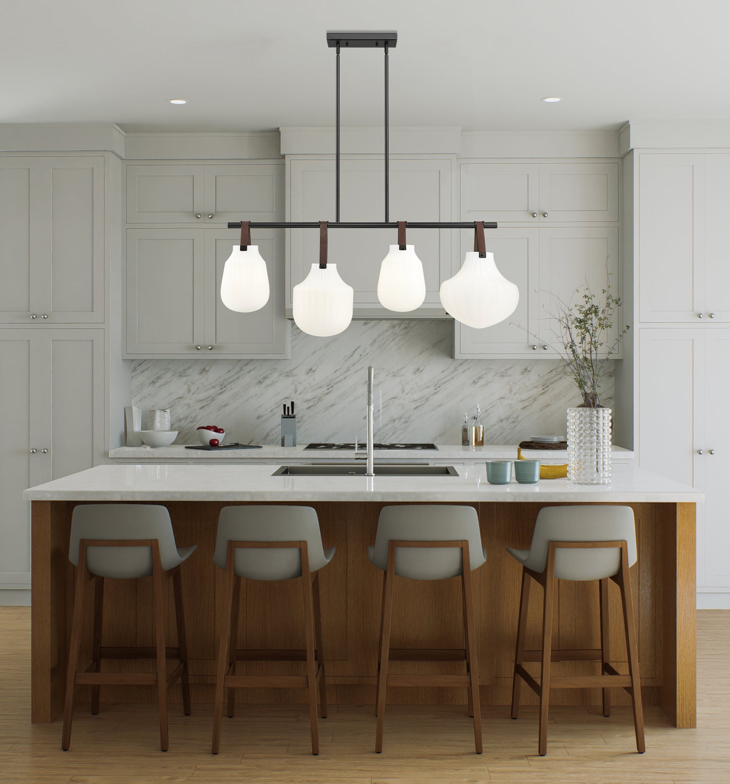 7513-4L-MB - Newbury 4 Light 13" Pendant - Matte Black