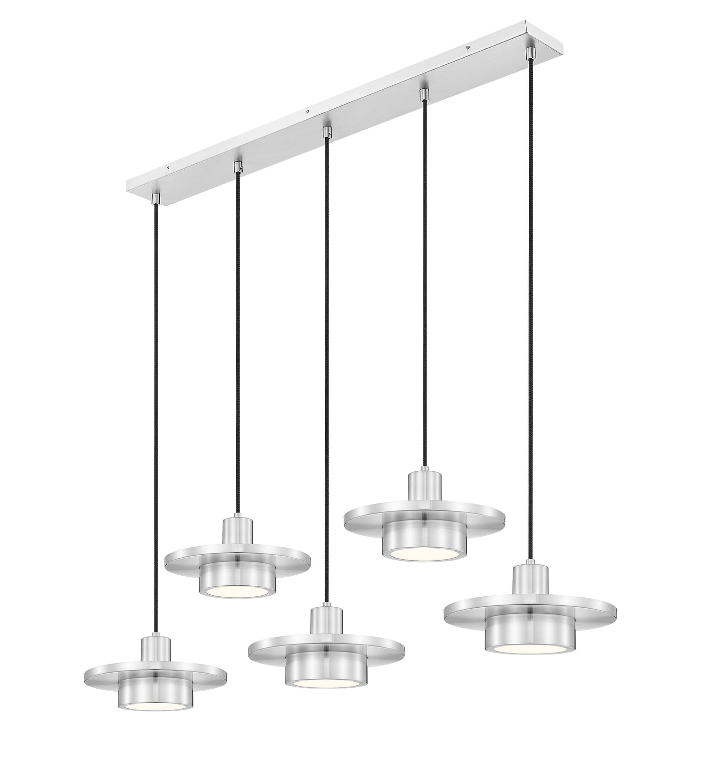 829P12-5L-BN-LED - Ludo 5 Light Linear 52" Chandelier - Brushed Nickel