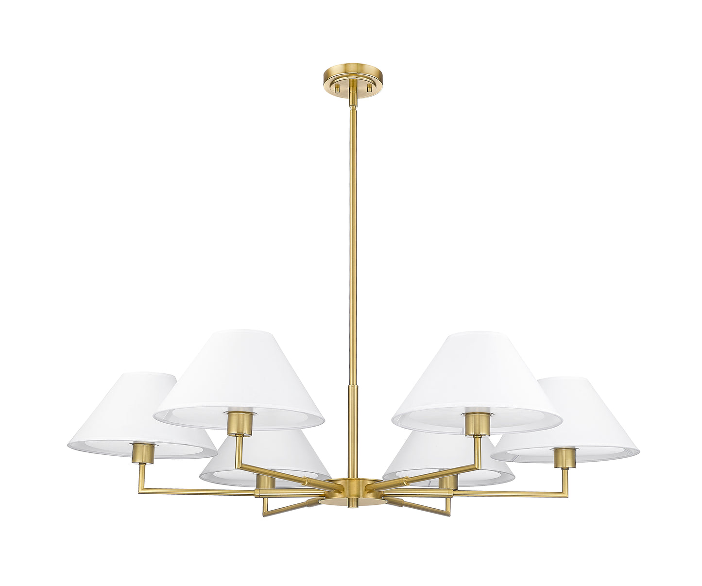 744-44R-LG - Leila 6 Light 44" Chandelier - Luxe Gold