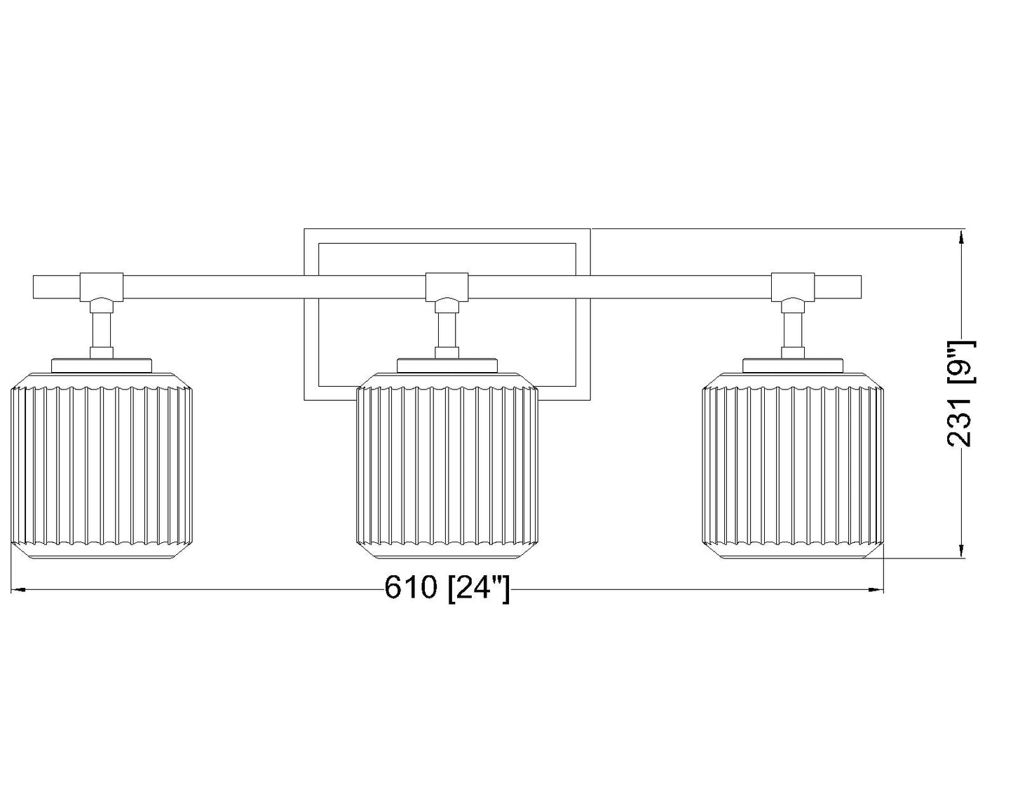 7515-3V-CH - Landon 3 Light 24" Vanity - Chrome