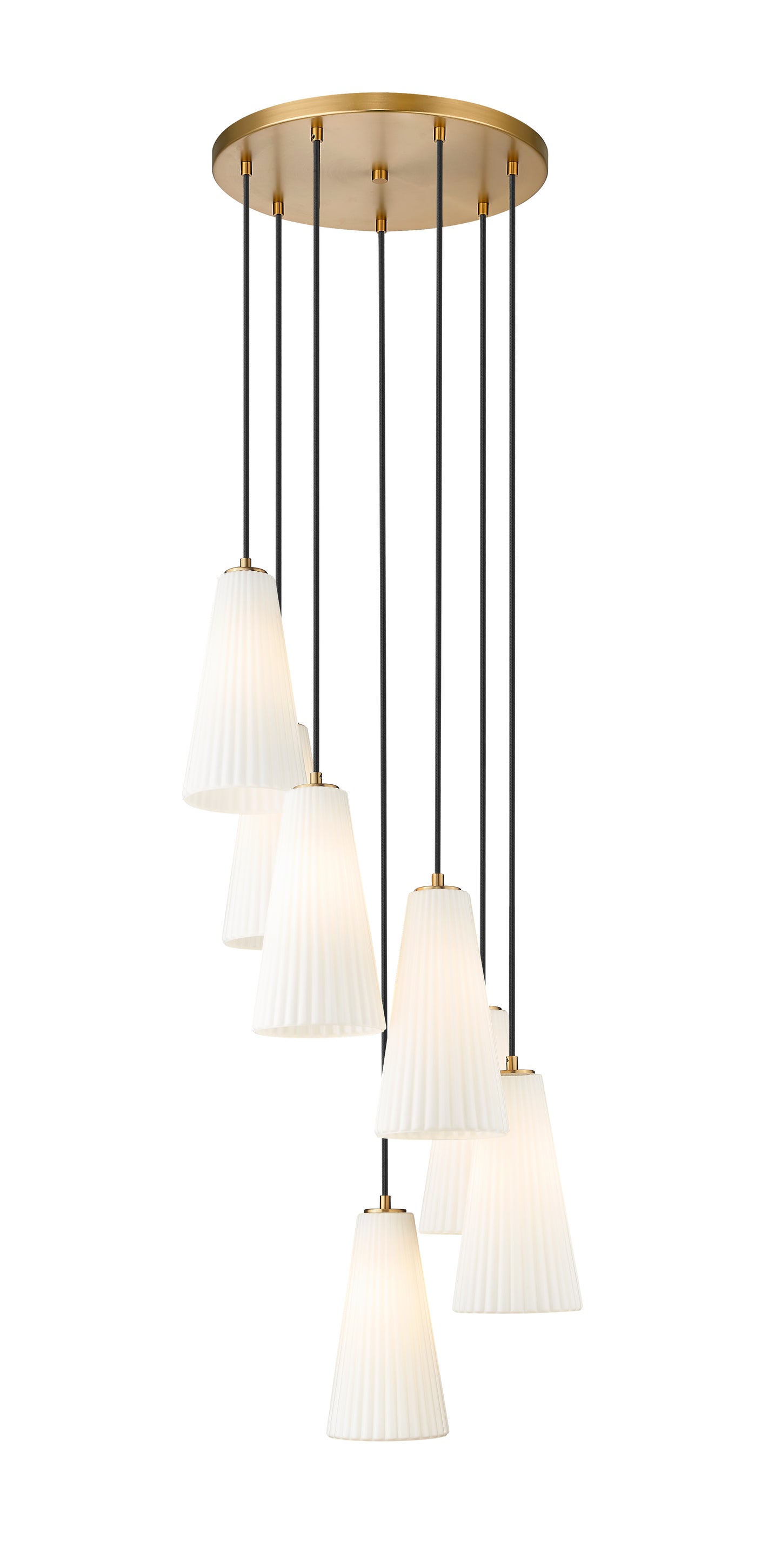 3043P7-7R-MGLD - Farrell 7 Light 18" Chandelier - Modern Gold