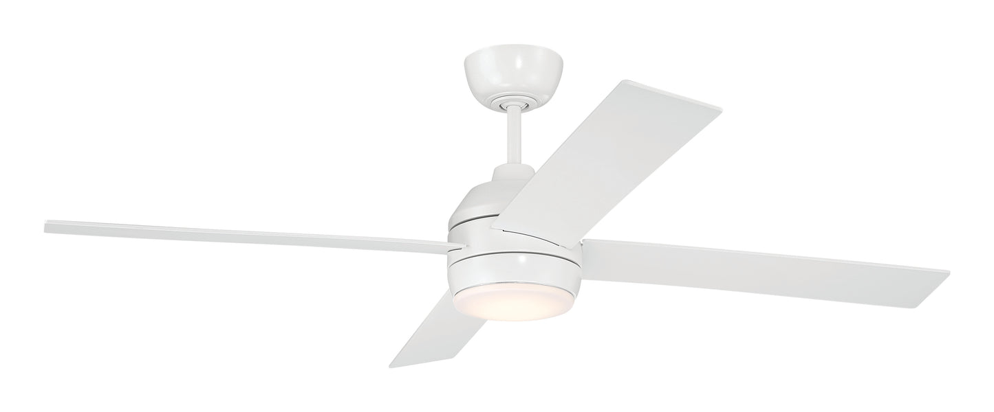 KLS52W4 - Kelsey 52" 4-blade Indoor Ceiling Fan 52" 4 Blade Ceiling Fan with Light Kit - White