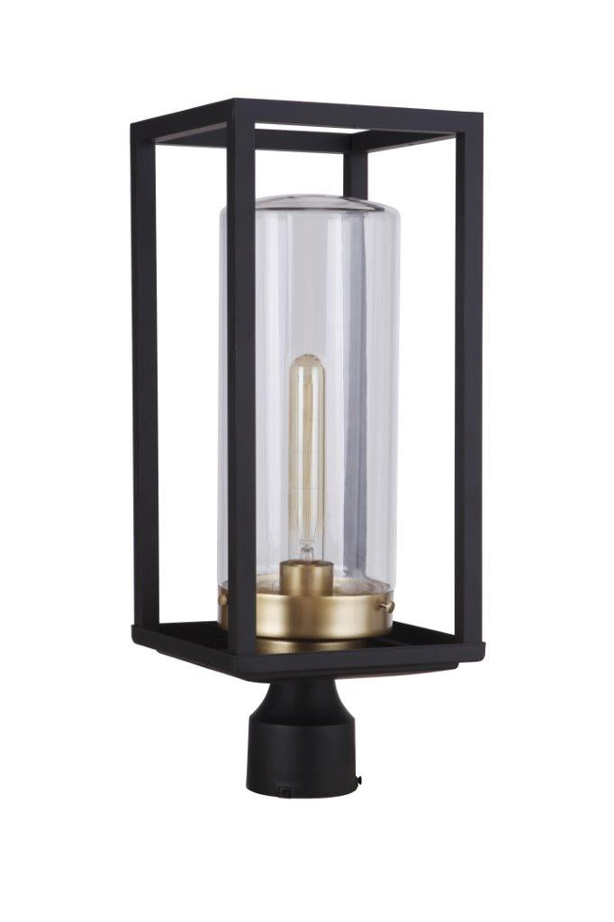 ZA4825-MNSB - Neo 1 Light 17" High Post Mount - Midnight / Satin Brass
