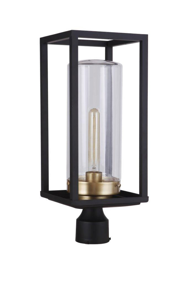 ZA4825-MNSB - Neo 1 Light 17" High Post Mount - Midnight / Satin Brass