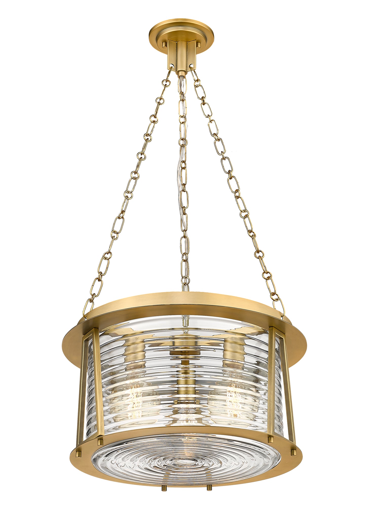 7503P18-RB - Cape Harbor 3 Light 18" Pendant - Rubbed Brass