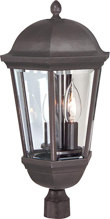 Z3025-OBO - Britannia 3 Light 20" High Post Mount - Oiled Bronze (Outdoor)