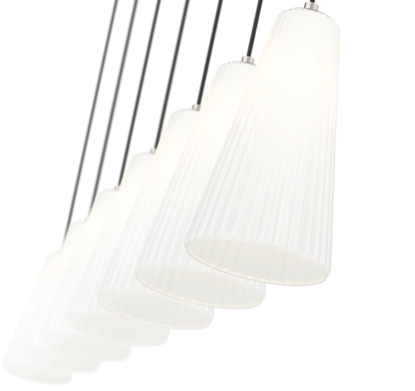 3043P7-7L-BN - Farrell 7 Light Linear 54" Chandelier - Brushed Nickel
