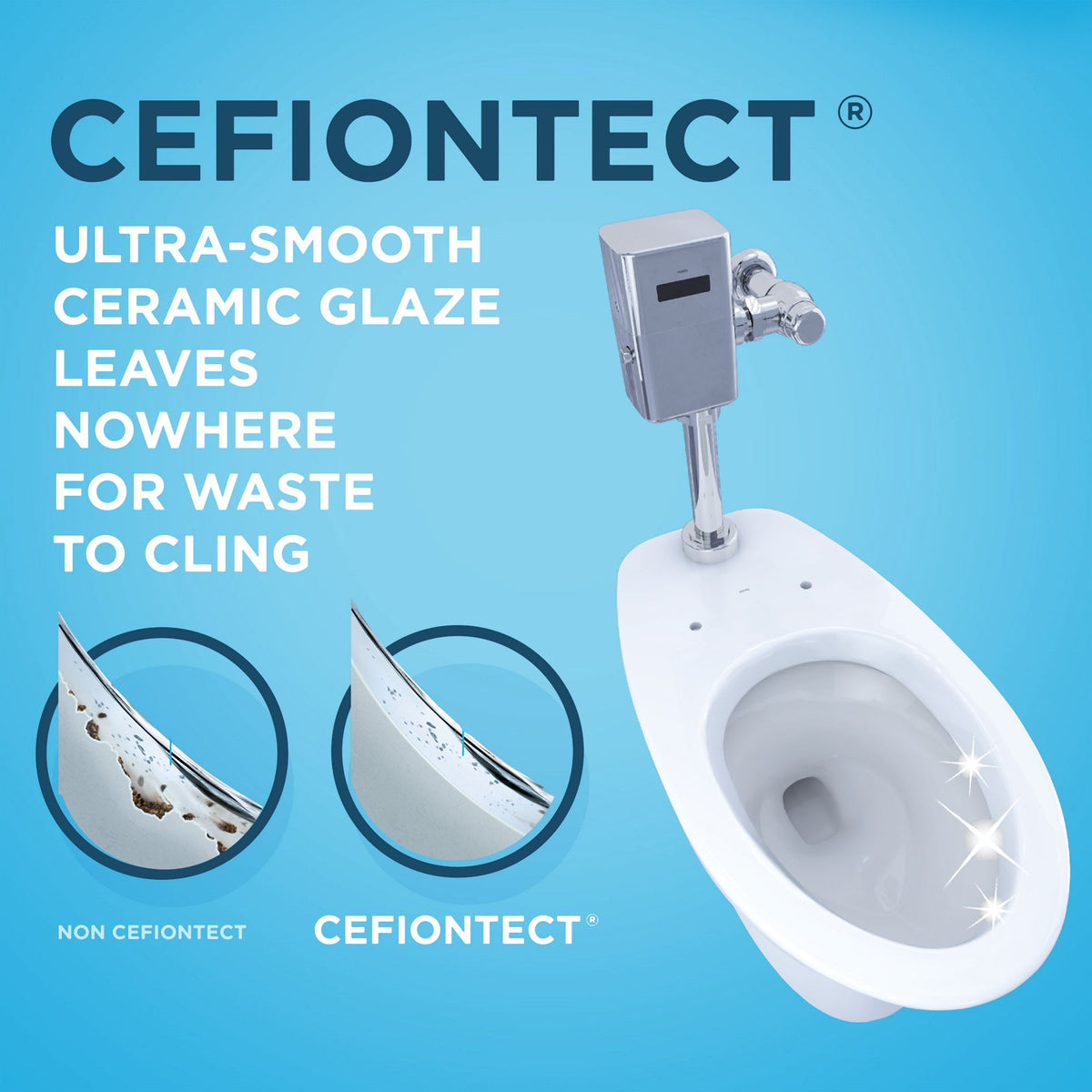 CT725CUG#01 - Commercial Floor Mounted Elongated Toilet with CEFIONTECT Ceramic Glaze - Cotton White
